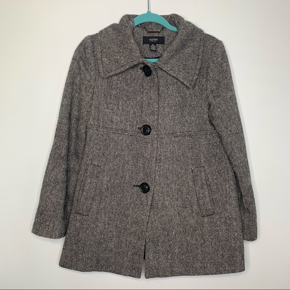 Alfani Petite button up wool coat